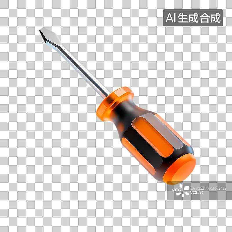 【AI数字艺术】橙色黑色相间的螺丝刀工具图片素材