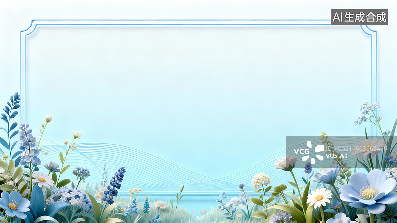 【AI数字艺术】花边框插画背景图片素材