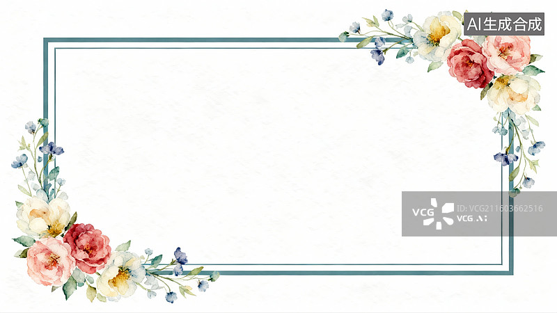 【AI数字艺术】花边框插画背景图片素材