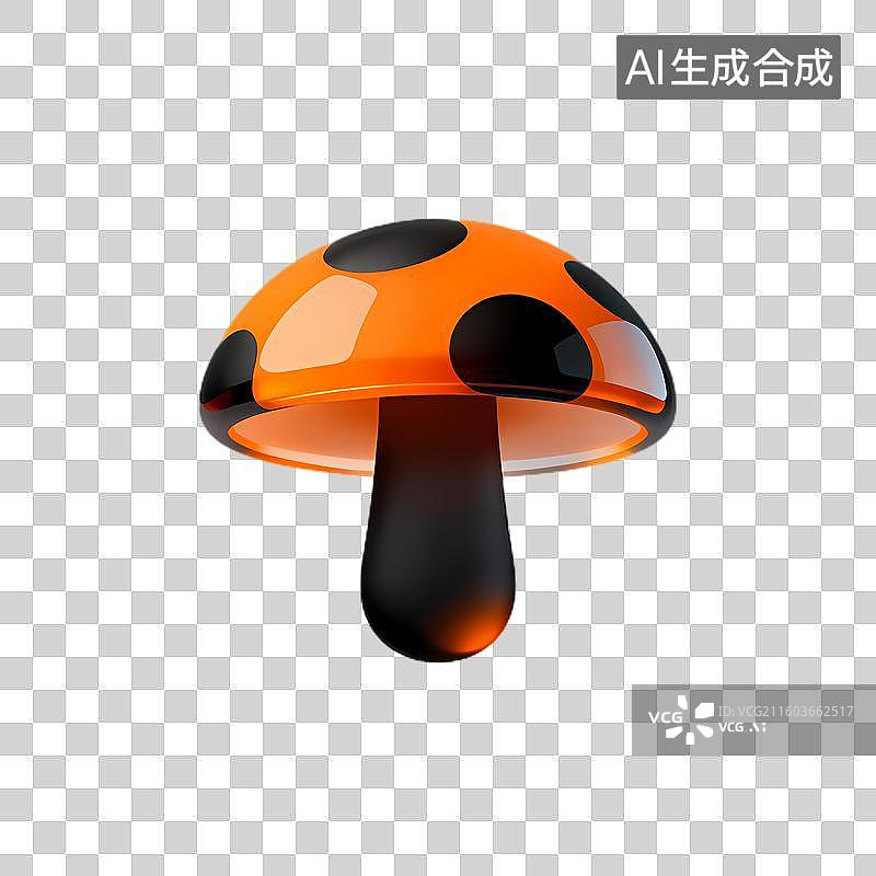 【AI数字艺术】带有黑色斑点的橙色蘑菇图片素材