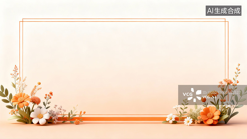 【AI数字艺术】花边框插画背景图片素材