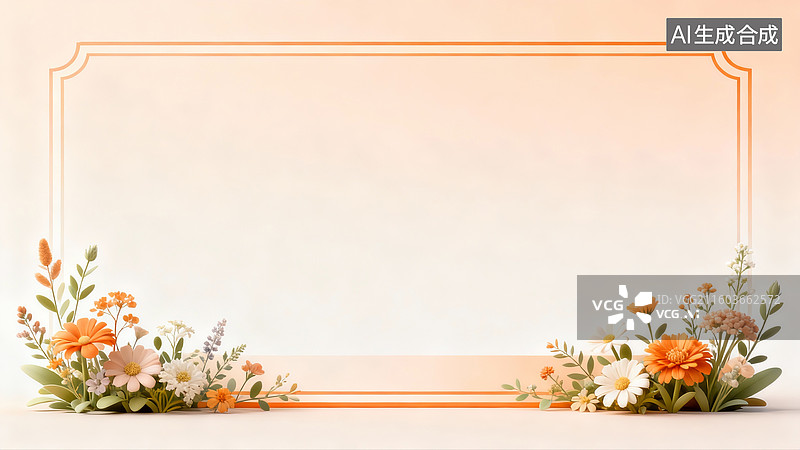 【AI数字艺术】花边框插画背景图片素材