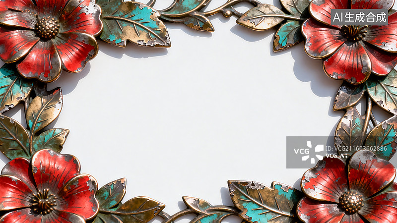 【AI数字艺术】花边框背景图片素材