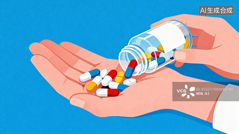 【AI数字艺术】儿童生病看病插画图片素材