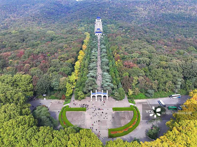 航拍中国江苏南京中山陵图片素材