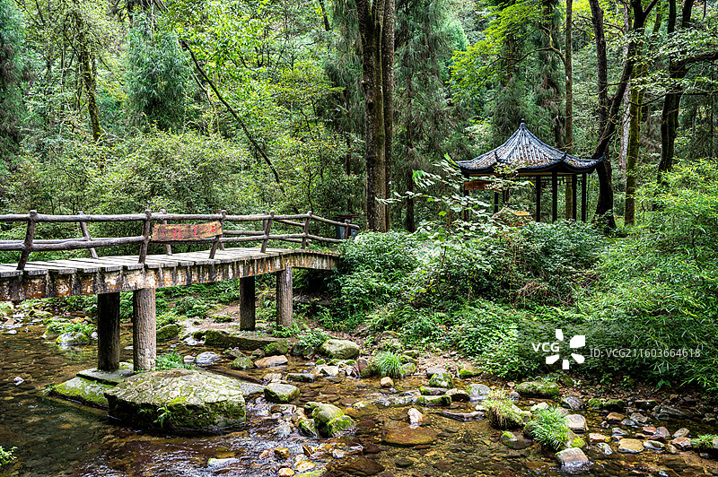 张家界红军桥与红军亭图片素材