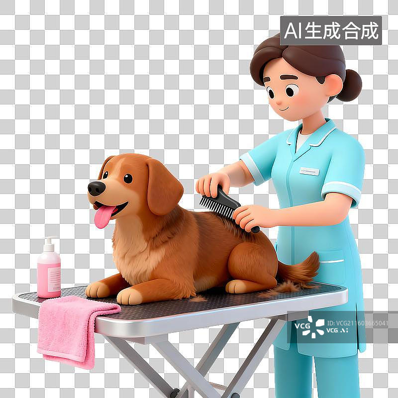 【AI数字艺术】可爱3D轻拟物风宠物狗元素图片素材