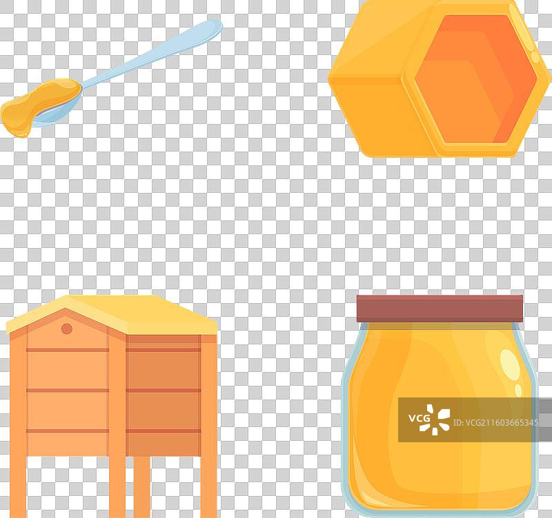 农场蜂蜜图标集 卡通蜜蜂蜂巢图片素材