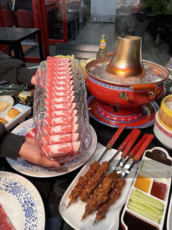 北京美食涮羊肉北京烤鸭图片素材