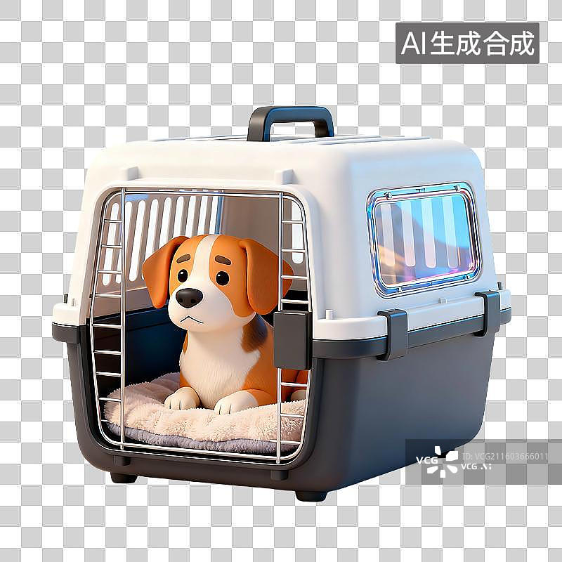 【AI数字艺术】可爱3D轻拟物风宠物狗元素图片素材