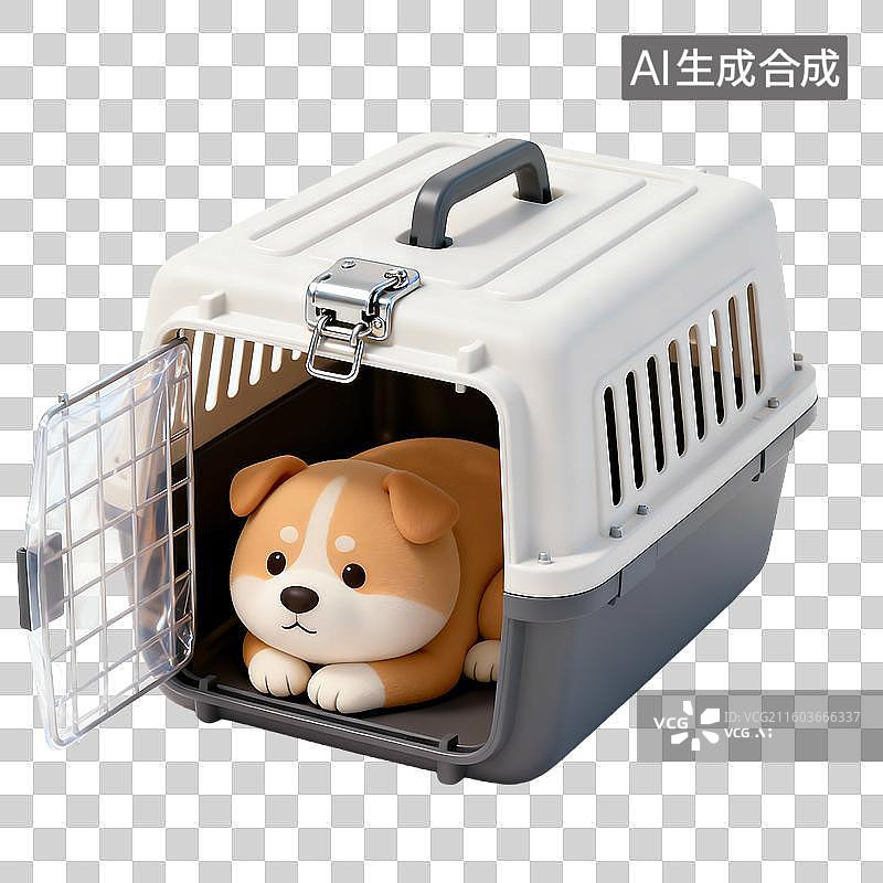 【AI数字艺术】可爱3D轻拟物风宠物狗元素图片素材