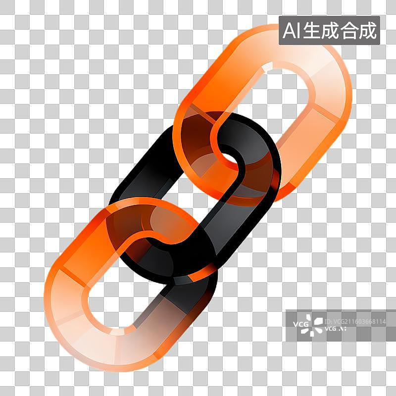 【AI数字艺术】色彩斑斓的互联链条图片素材