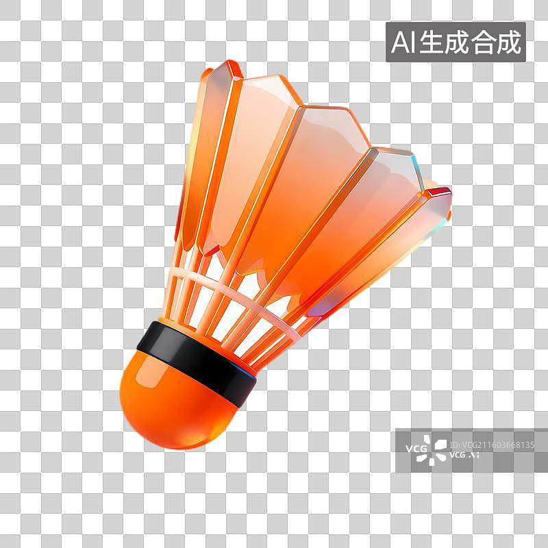 【AI数字艺术】鲜艳橙色羽毛球运动器材图片素材