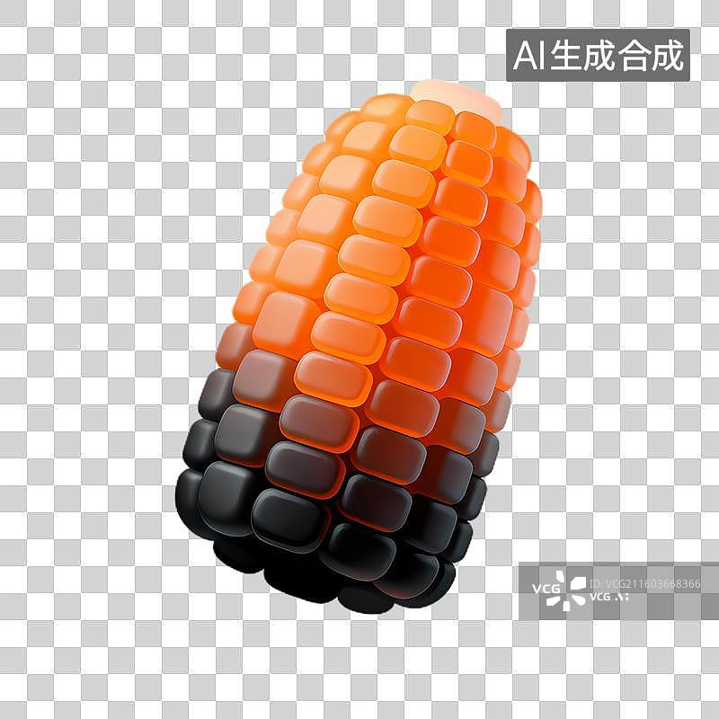 【AI数字艺术】彩色3D渲染玉米棒图片素材