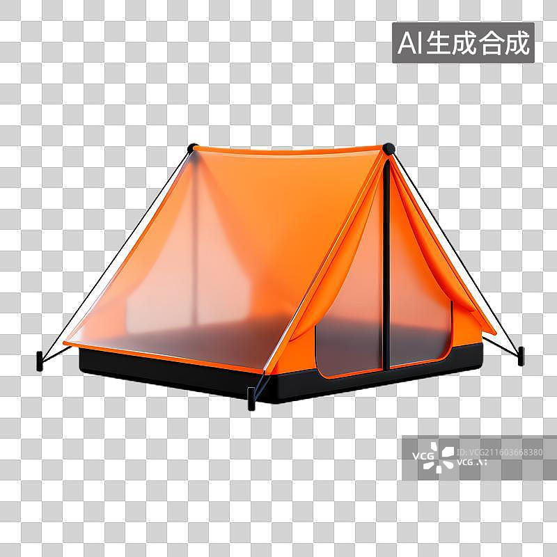 【AI数字艺术】橙色户外露营帐篷图片素材