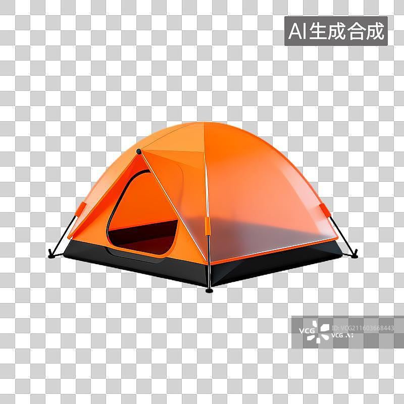 【AI数字艺术】橙色便携户外露营帐篷图片素材