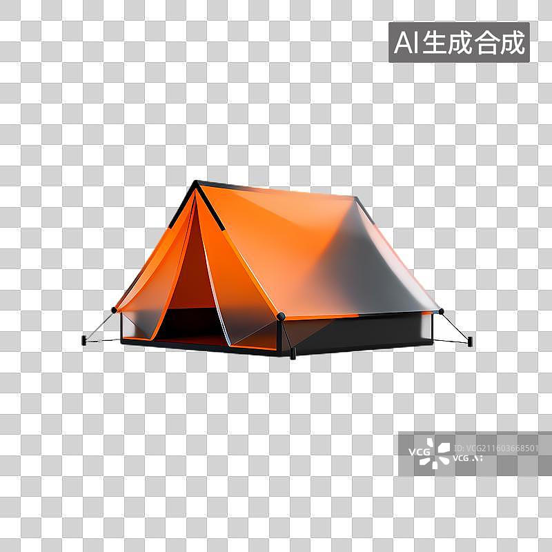 【AI数字艺术】橙色户外露营帐篷图片素材