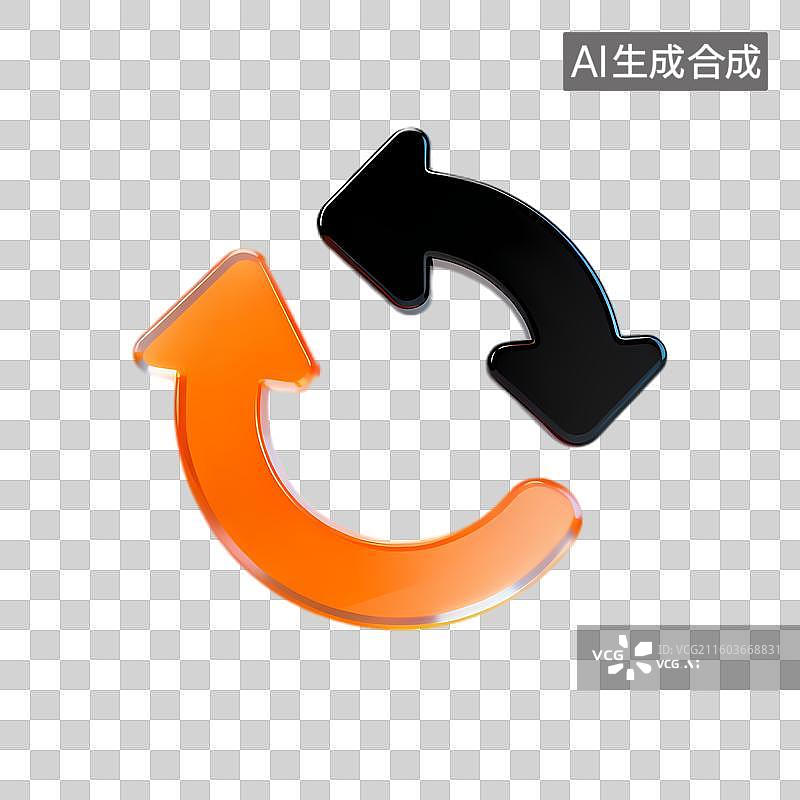 【AI数字艺术】两个环形箭头表示刷新交换图片素材