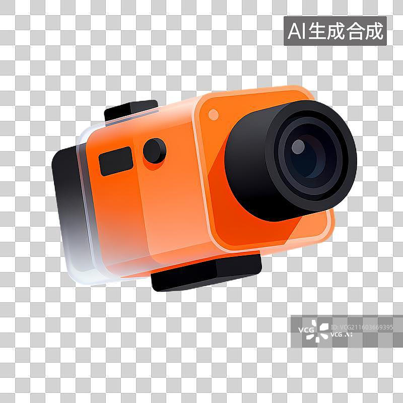 【AI数字艺术】橙色户外运动摄像机图片素材