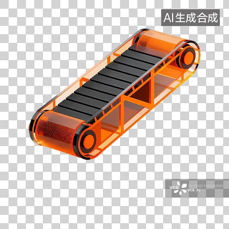 【AI数字艺术】透明材质输送带结构展示图片素材