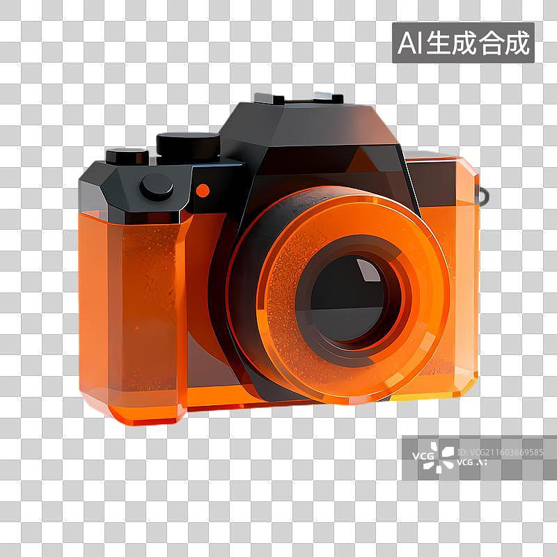 【AI数字艺术】橙色黑色现代相机图示图片素材