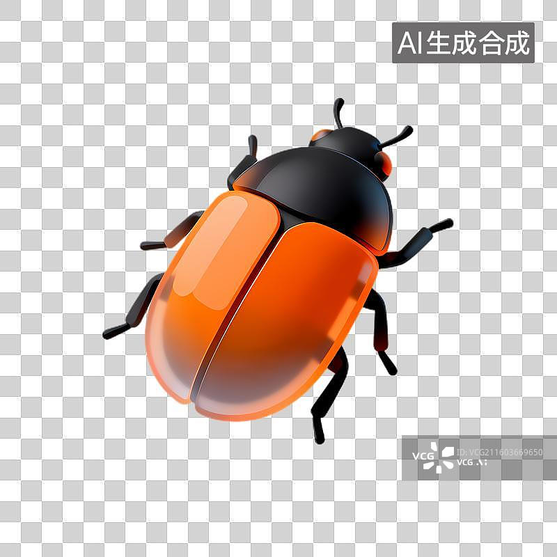 【AI数字艺术】一只橙黑相间的瓢虫形象图片素材