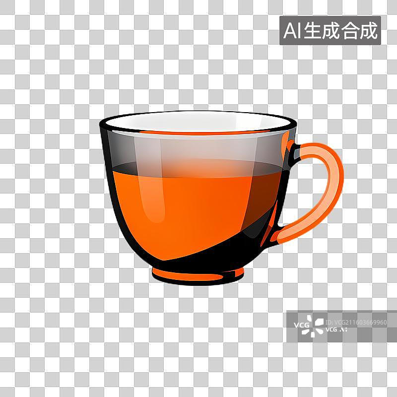 【AI数字艺术】装有橙色液体的透明玻璃杯图片素材