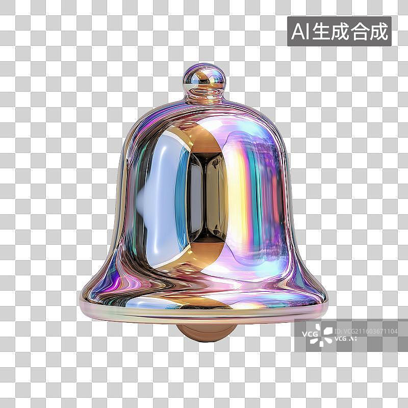 【AI数字艺术】玻璃铃铛3D图标图片素材