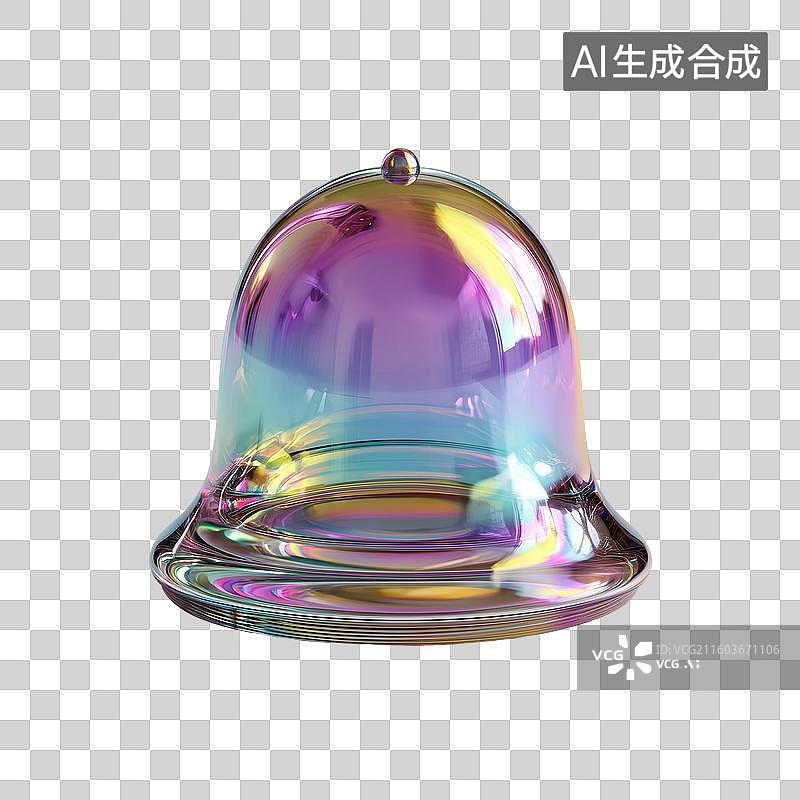 【AI数字艺术】玻璃铃铛3D图标图片素材