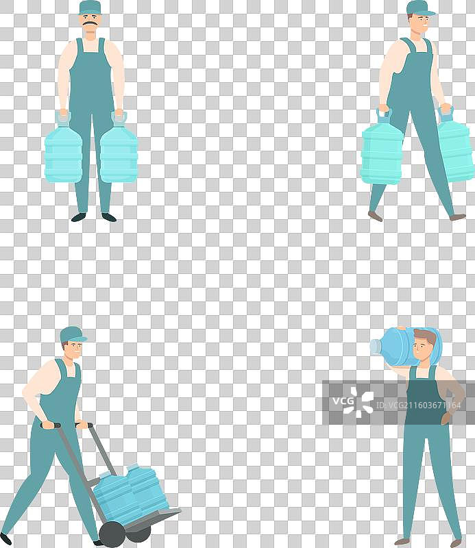 卡通风格的快速配送图标集，包含饮品元素图片素材