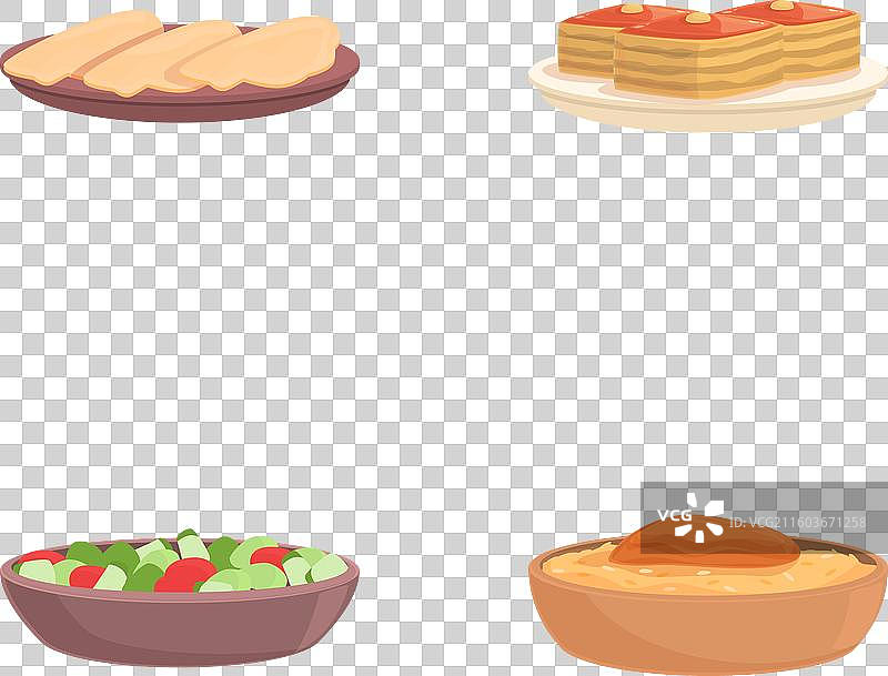 阿塞拜疆菜肴图标，卡通，新鲜图片素材