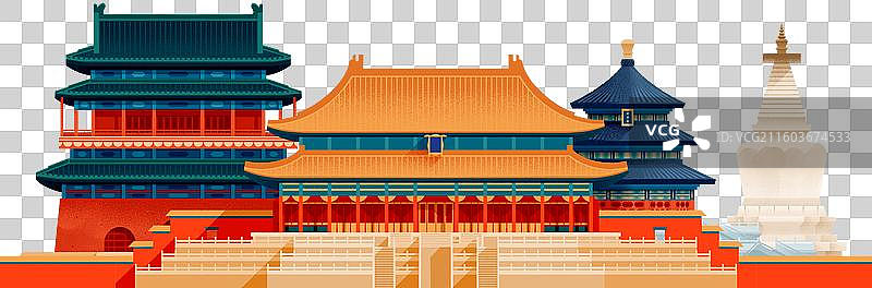 北京 古建筑 故宫 天坛 鼓楼 白塔图片素材