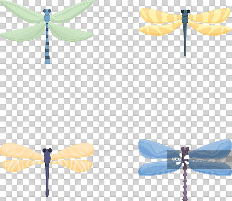 卡通蜻蜓图标集 卡通图片素材