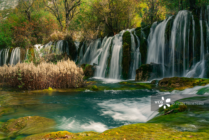 九寨沟 熊猫海瀑布图片素材