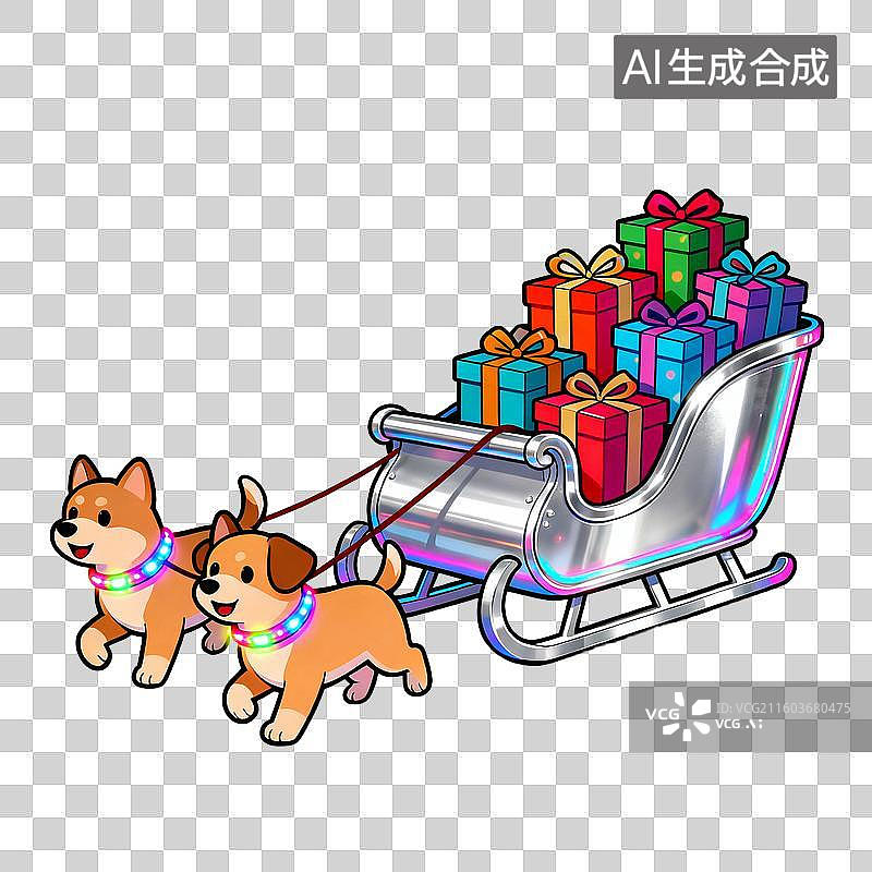 【AI数字艺术】狗拉雪橇图片素材