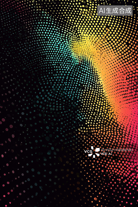 【AI数字艺术】彩色点阵渐变抽象图案图片素材