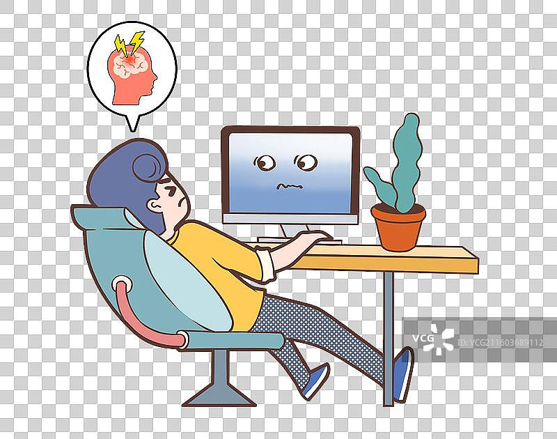 年轻人熬夜导致脑梗图片素材