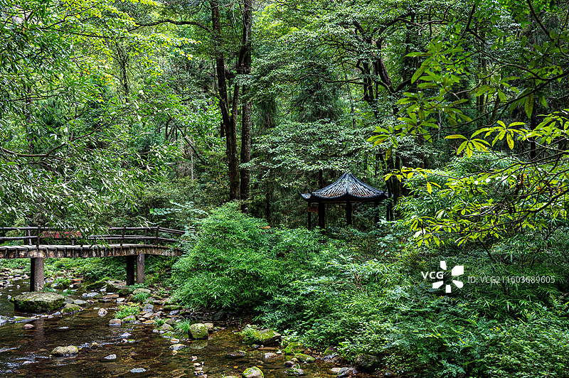 张家界红军桥与红军亭图片素材