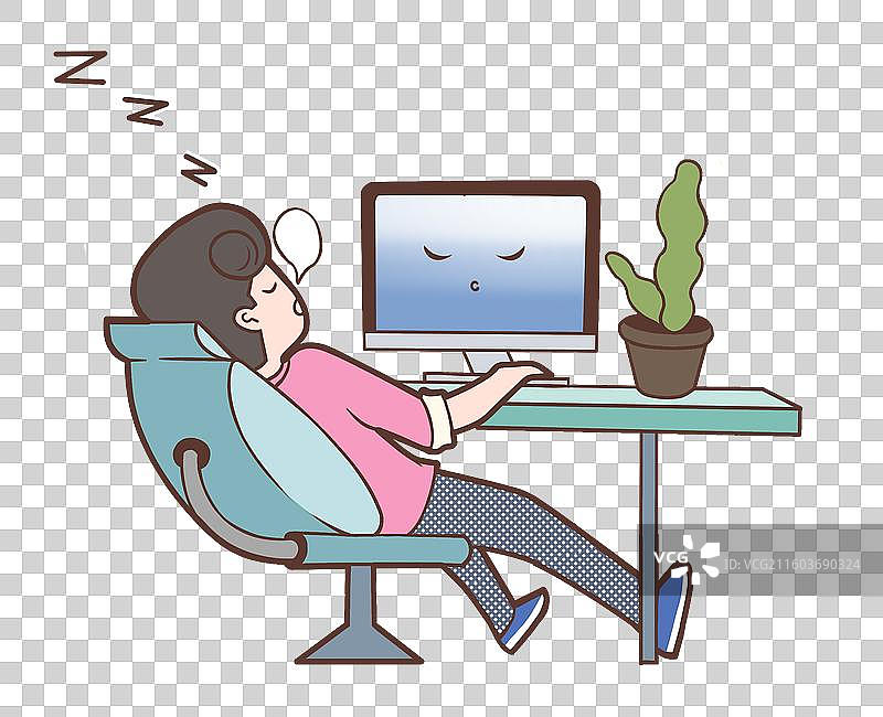 年轻人上班瞌睡图片素材