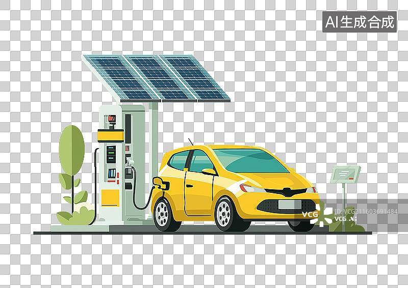 【AI数字艺术】电动汽车充电站图片素材