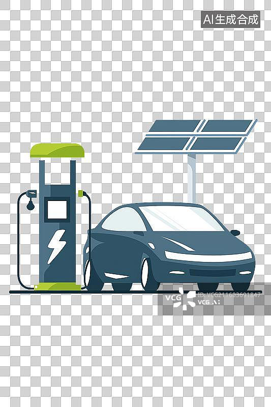 【AI数字艺术】电动汽车充电站图片素材
