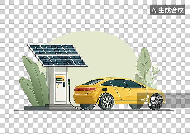 【AI数字艺术】电动汽车充电站图片素材