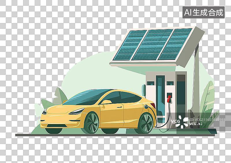 【AI数字艺术】电动汽车充电站图片素材