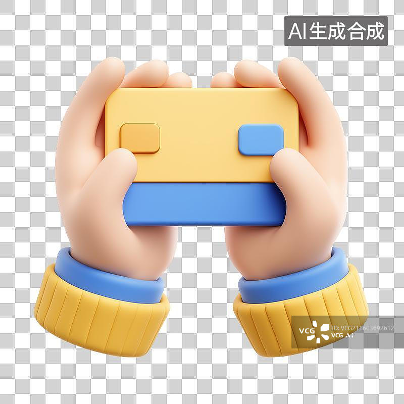 【AI数字艺术】手持信用卡图片素材