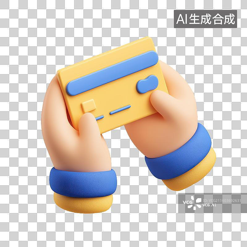 【AI数字艺术】手持信用卡图片素材
