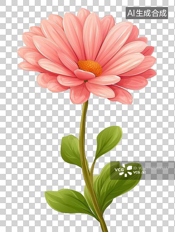 【AI数字艺术】雏菊花枝图片素材