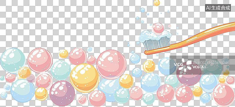 【AI数字艺术】牙刷和泡沫图片素材