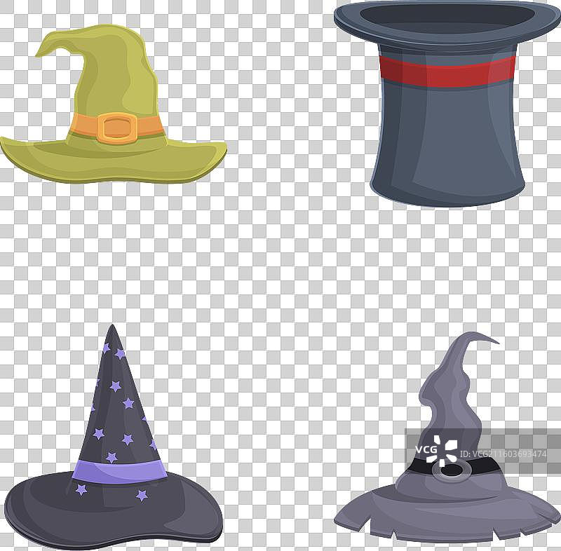 万圣节帽子图标集 卡通 老图片素材
