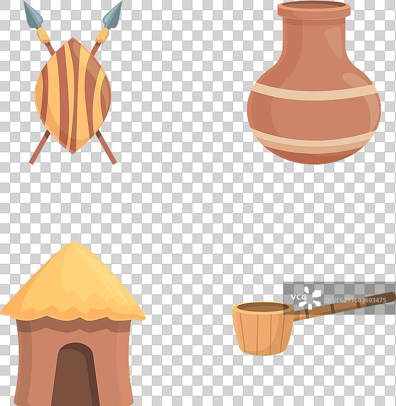 非洲文化图标集 卡通文化图片素材