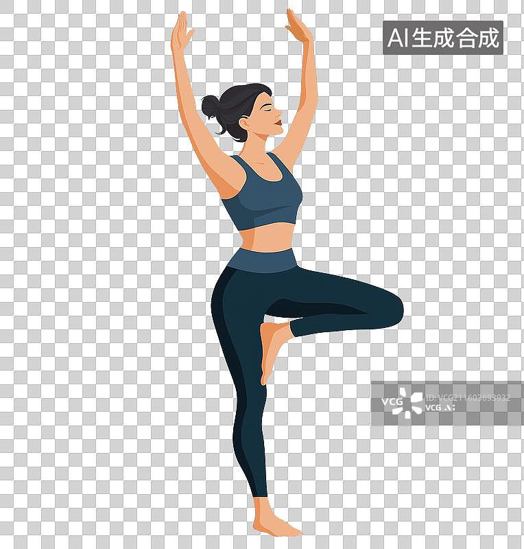 【AI数字艺术】女性练习瑜伽图片素材